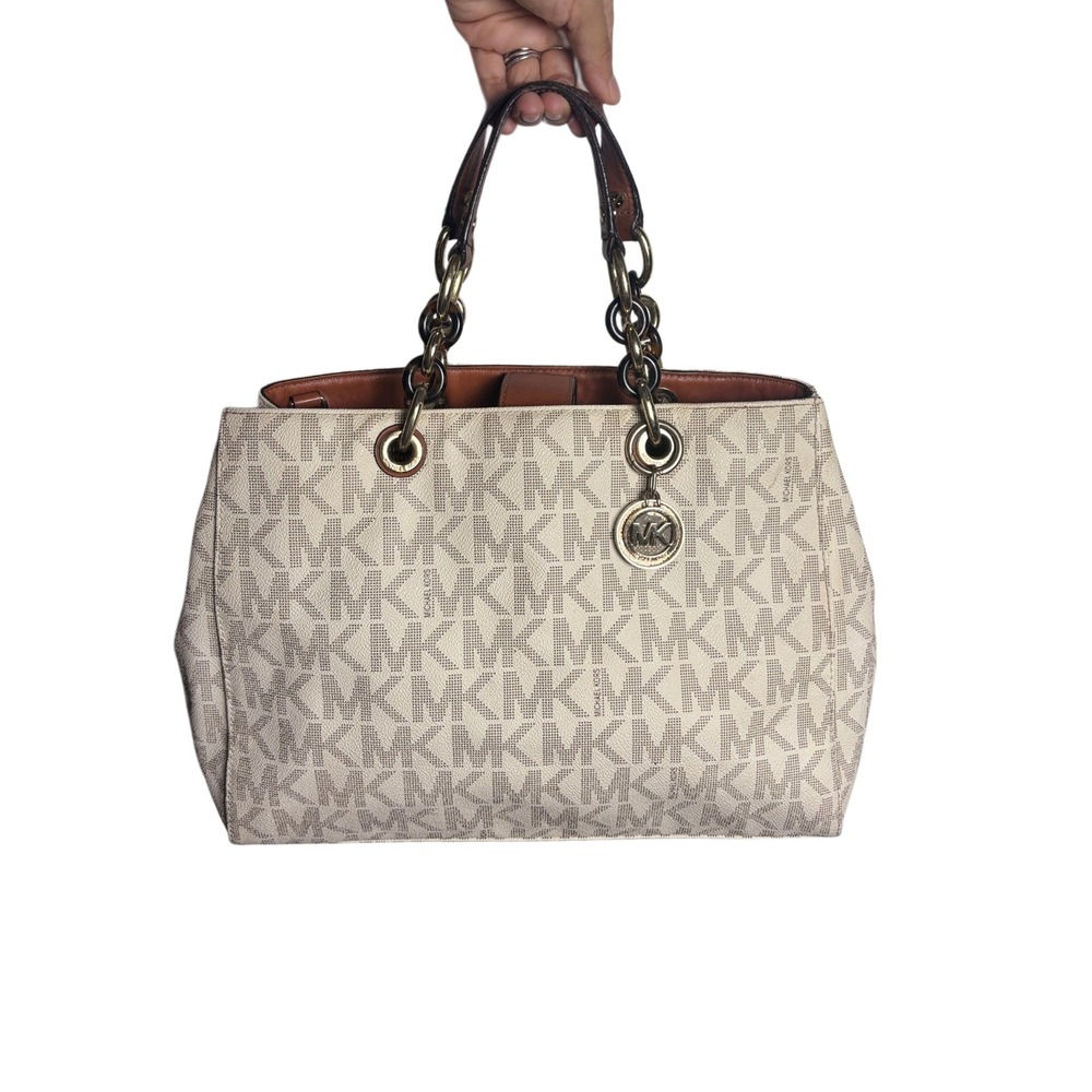 Michael Kors Cynthia Logo Satchel Shoulder Bag